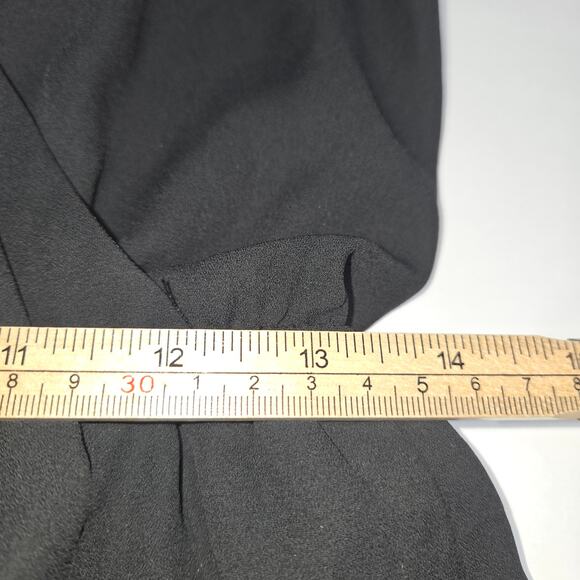 As U Wish Womens Medium Romper Bell Sleeves Suplice Wrap Black Dark Academia - Picture 10 of 15